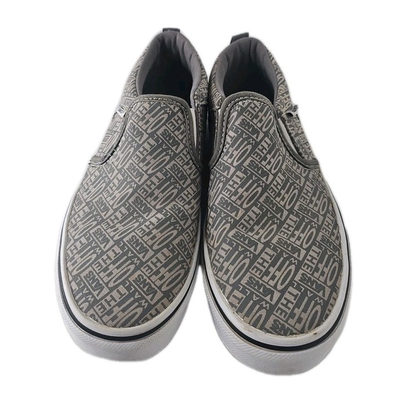 Vans off The Wall  Grey and White  Slip On Sneakers Size US Youth 6 - Picture 3 of 15